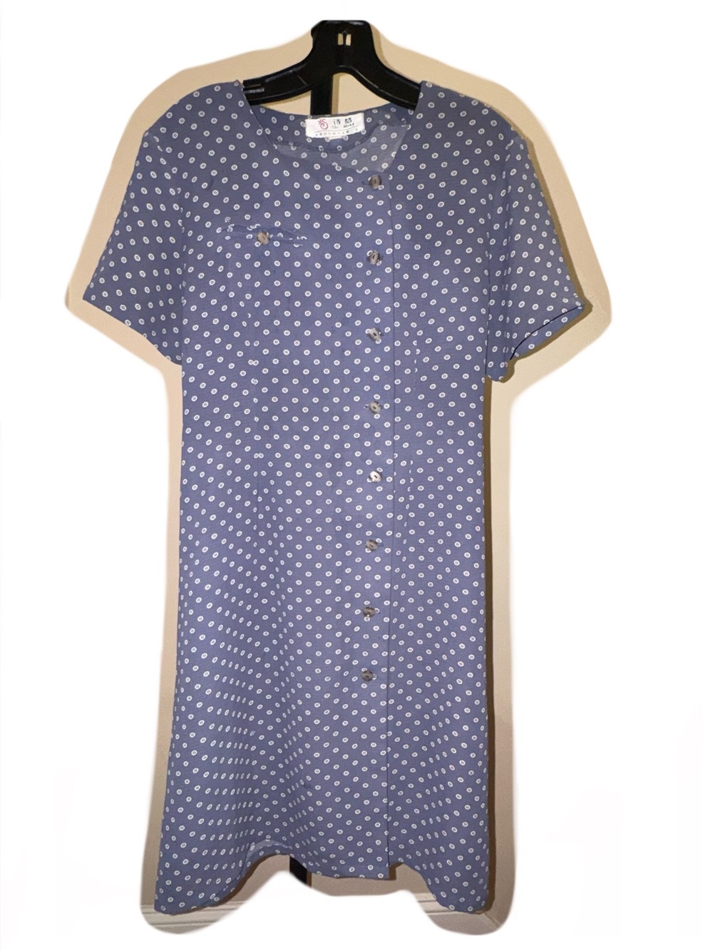 Vintage Women’s Blue Polka Dot Button Dress